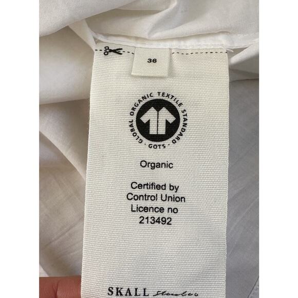 NWT Skall Studio Button Up Shirt Size 36 Women’s White Short Sleeve - Picture 5 of 8